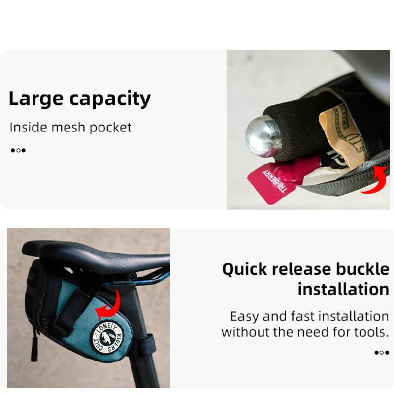 ULAC Cycling Seat Bag 0.6/1/1.3L Multi-color Bicycle Saddle Bag Waterproof MTB Road Bike Repair Tools Bag Tail Pack Accessories