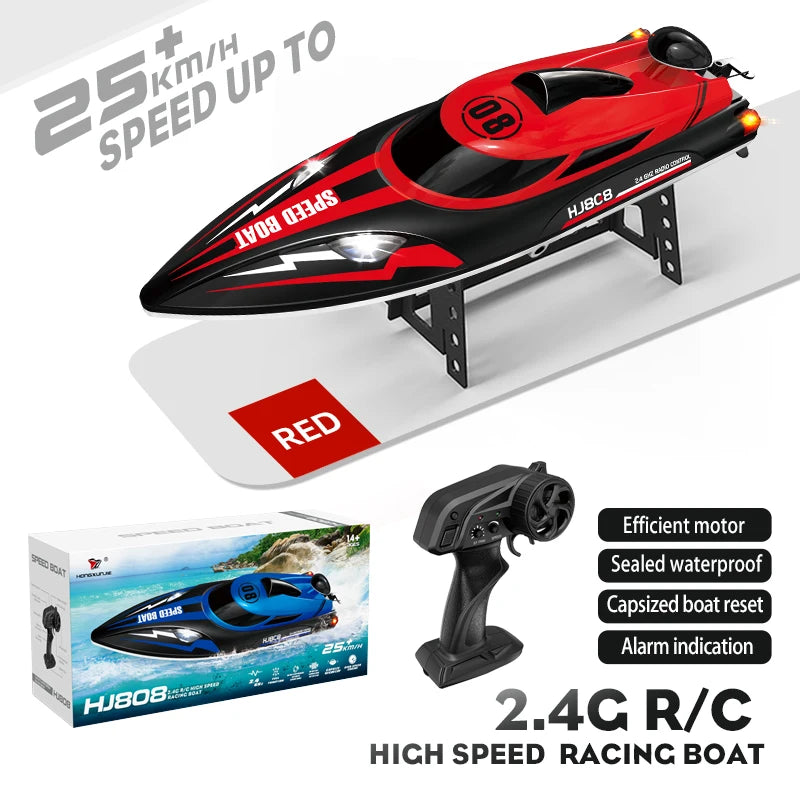 HJ808 RC Battery Boat 2.4Ghz 25km/h High-Speed ​​Remote Control Racing Ship Water Speed ​​Boat Children Model Toy