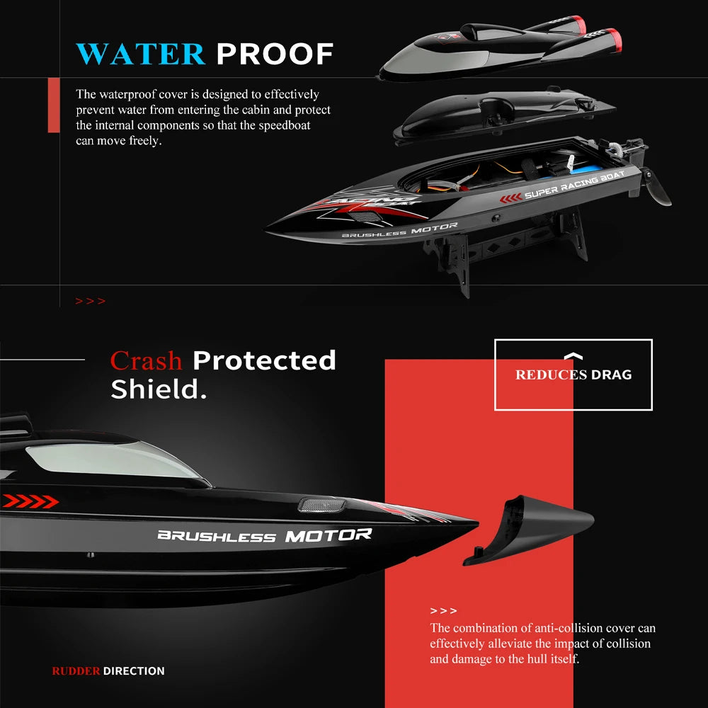 WLtoys WL916 WL912-A RC Boat 2.4Ghz 55KM/H 35KM/H High Speed ​​Racing Watercraft Remote Control Speedboat Toys For Children
