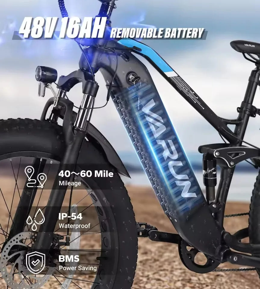 EU UK Warehouse Stock 48V 18AH Electric Assist Bicycle 26Inch Fat Tires Dirt Ebike for Men