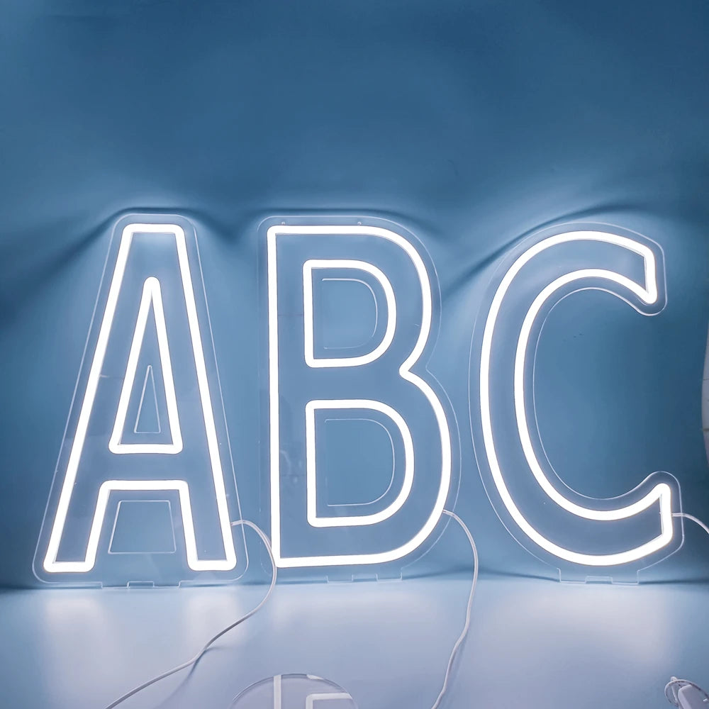 45cm High Stand-Up Neon Letter Sign USB Plug-In Night Light Sweet Alphabet for Wedding Birthday Home Bar Festival Decor