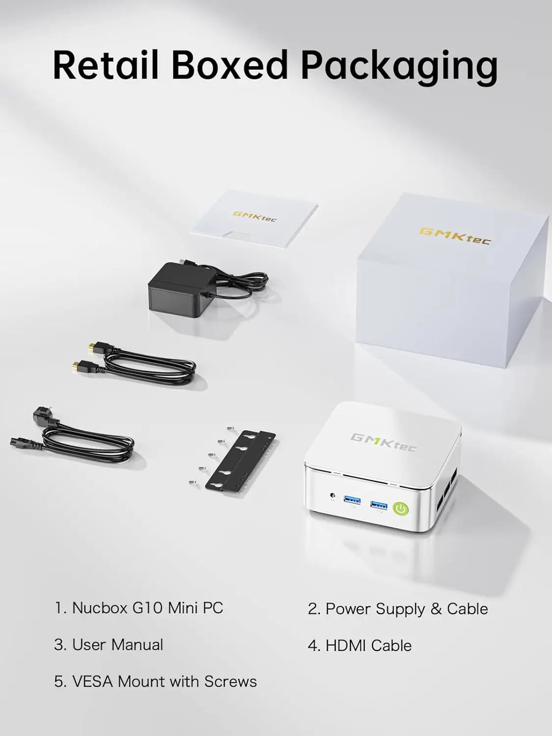 GMKtec G10 Mini PC AMD Ryzen 5 3500U 16GB DDR4 500GB SSD NVME Wifi5 BT5.0 Windows 11 Triple Display Desktop DIY Gamer Computer