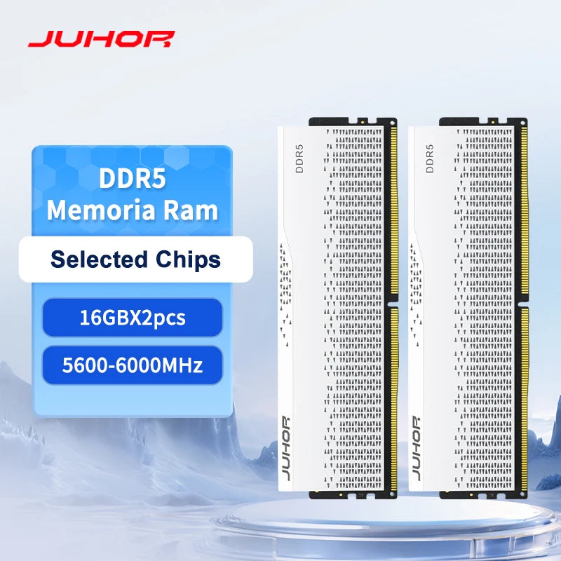 JUHOR DDR5 RAM 16GB 32GB 5600MHz 6000MHz 6400MHz 6800MHz 7200MHz DIY Computer Gaming Desktop Memory