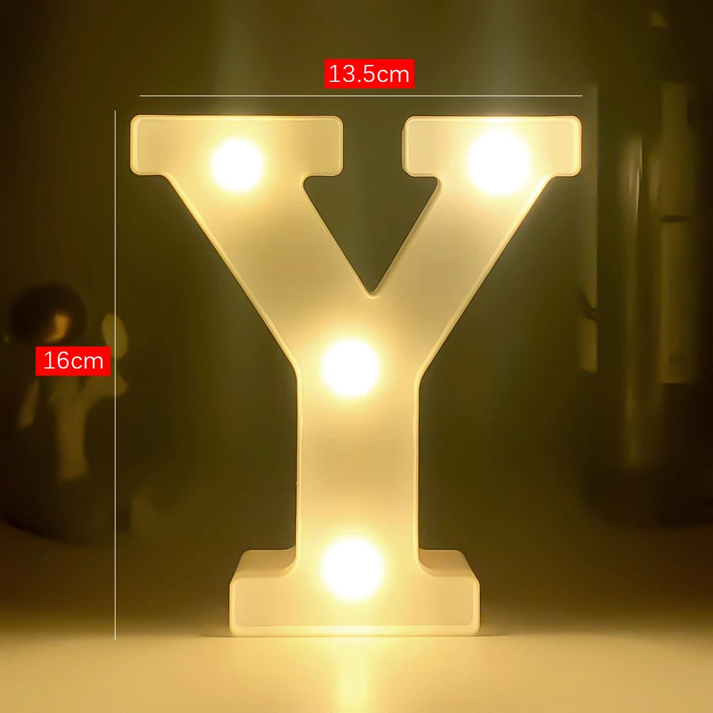 Creative Luminous Digital Number Letter Light AAA Battery Powered Lamp Night Light for Christmas Wedding Birthday Party Decor