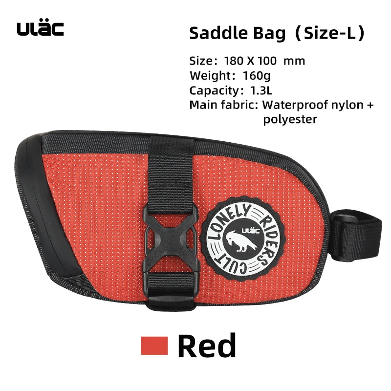 ULAC Cycling Seat Bag 0.6/1/1.3L Multi-color Bicycle Saddle Bag Waterproof MTB Road Bike Repair Tools Bag Tail Pack Accessories