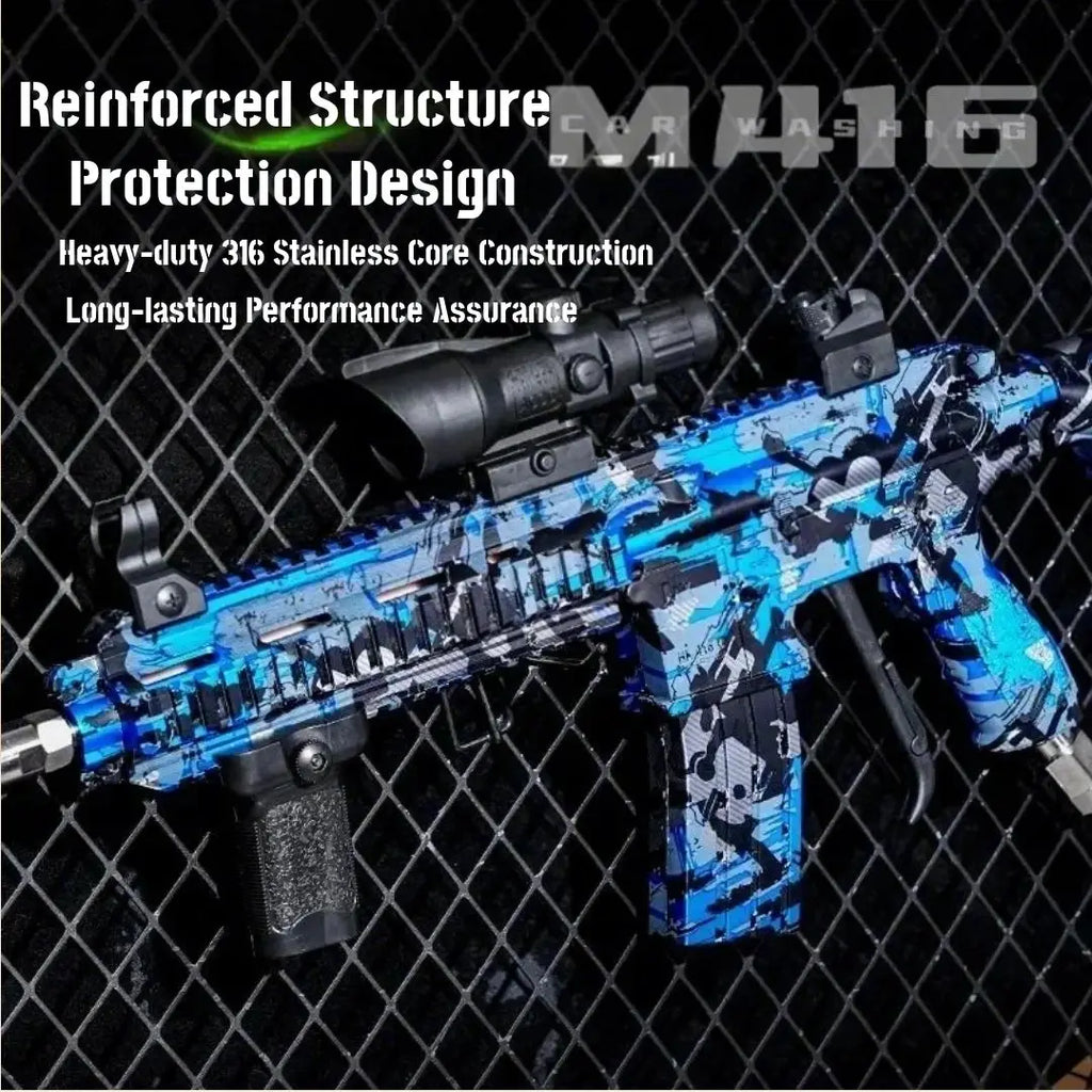 Various Sprinkler Heads Car Wash Water Gun M416 Style Fun Outdoor Cleaning Blaster High Pressure Spray Cool Gifts For Adults