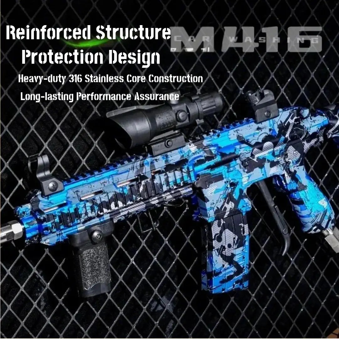 Various Sprinkler Heads Car Wash Water Gun M416 Style Fun Outdoor Cleaning Blaster High Pressure Spray Cool Gifts For Adults