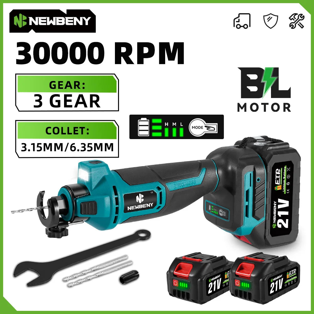 NEWBENY Brushless Drywall Cut Out Tool 30000RPM Cordless Cutting Saw Woodworking Cutter Power Tools Set For Makita Battery Pin