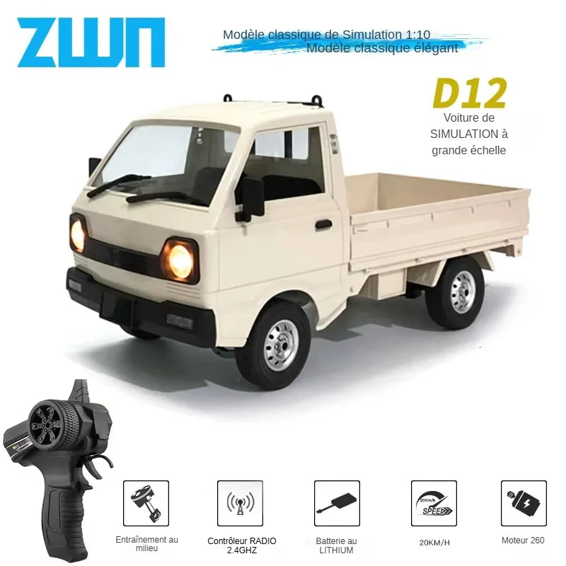 WPL D12 1:10/1:16 RC CAR Simulation Drift Climbing Truck LED Light Haul Cargo Remote Control Electric Toys For Children