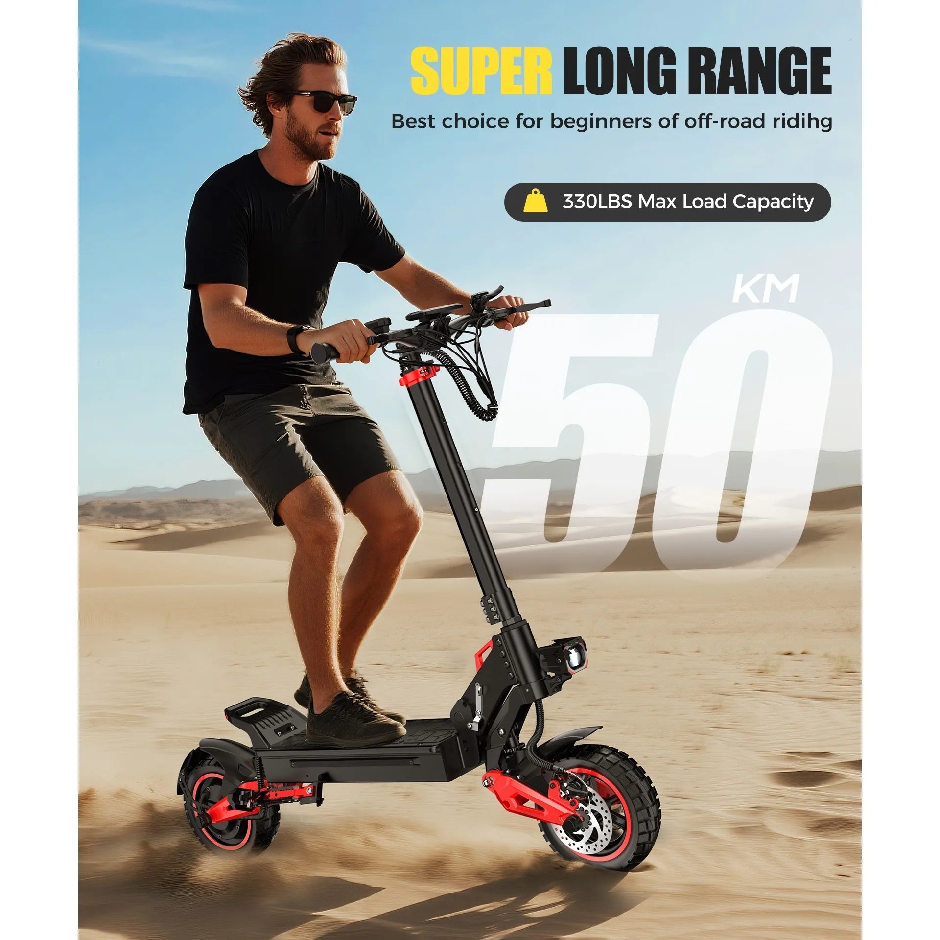 J15MAX Electric Scooter Adults 1600W Powerful Motor, 40-50 Max Range, Top 31 MPH, E Scooter W/Front/back Suspension for,10" Tire