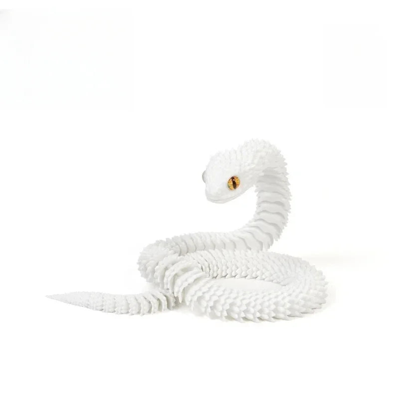 3D Printed Snake Multi-Joint Rotatable Stereoscopic Snake Office Desktop Ornament Home Decor Animal Model Figurine Car Decor