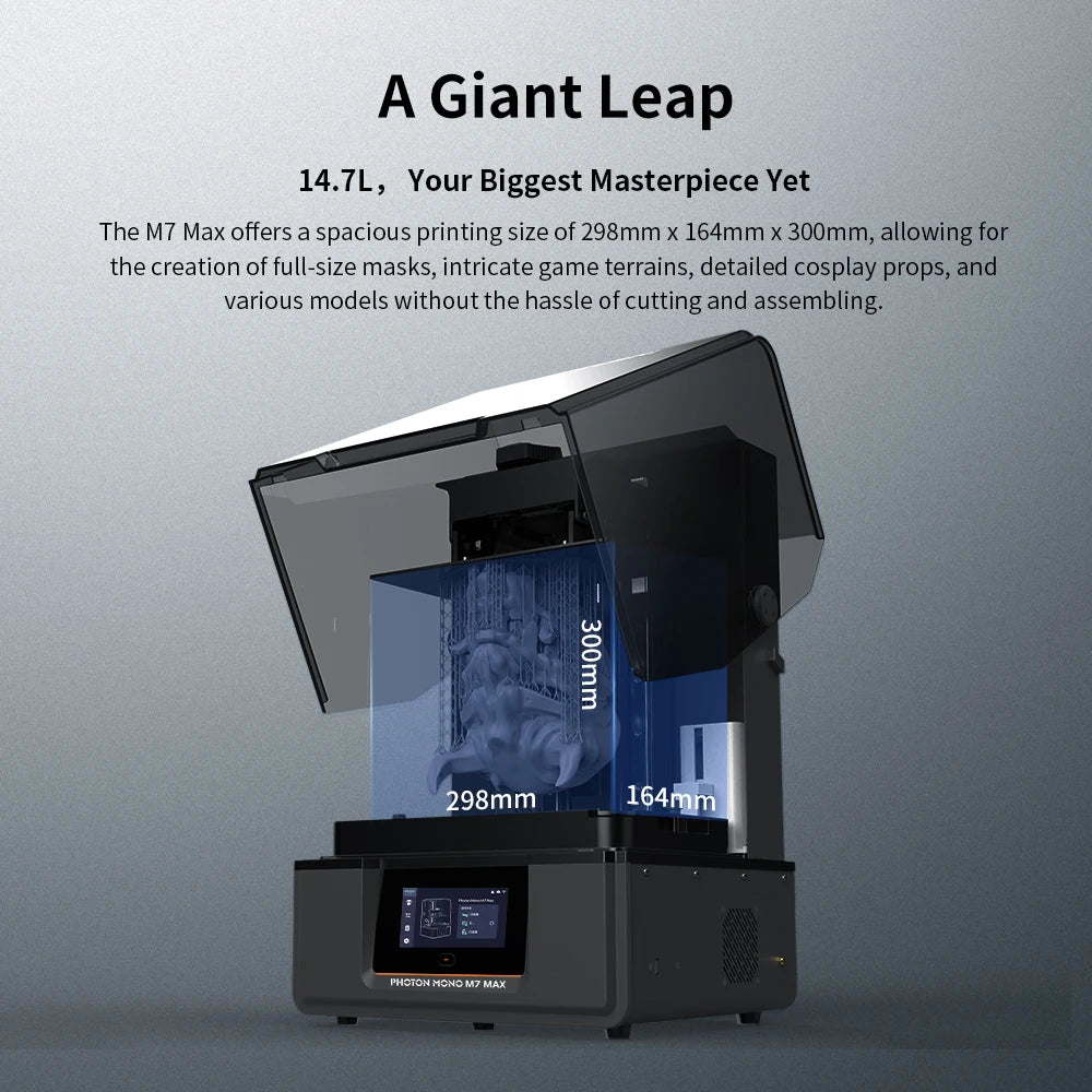 ANYCUBIC Photon Mono M7 Max AE 7K Mono LCD 3D Printer 14.7L Ultra-Large Print Volume LCD Resin 3D Printer COB+ Light Source
