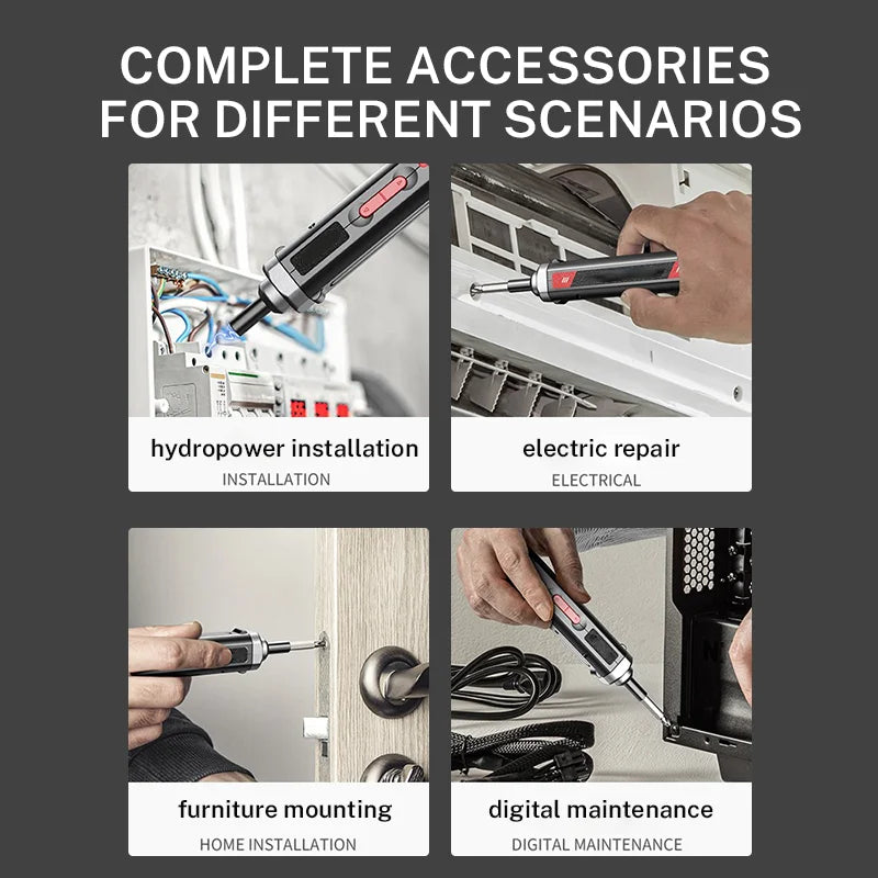 Precision Electric Screwdriver Rechargeable Household Mini Small Electric Drill Multi-Functional Power Tool Sets Screwdriver Set