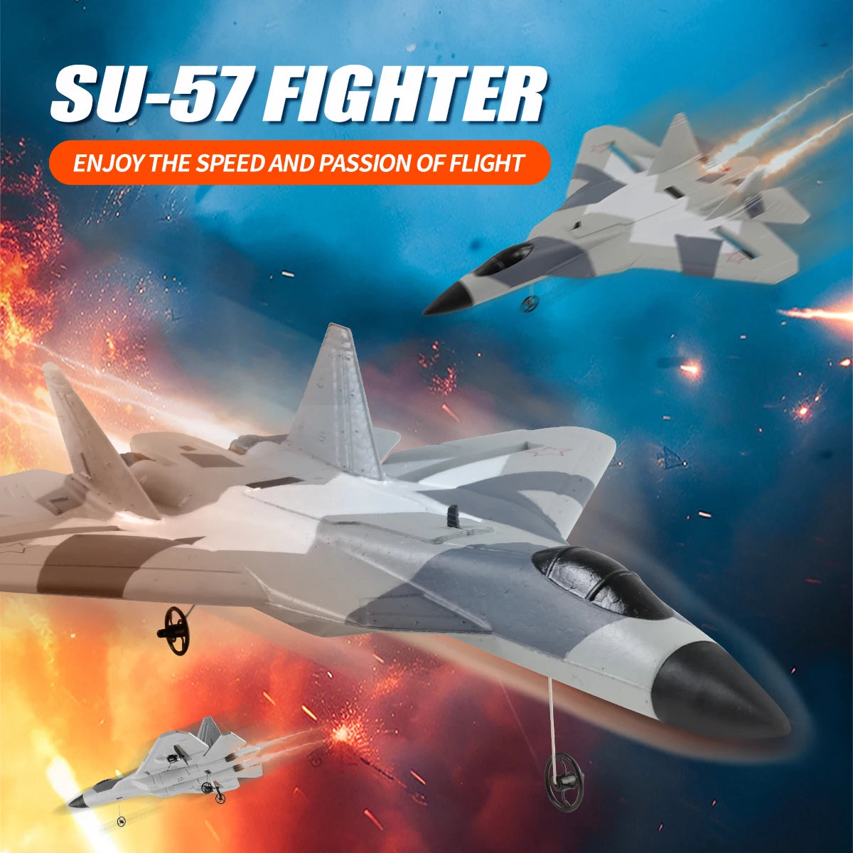 FX657 RC Foam Fighter Plane - 2.4G Radio Control Glider, Light Impact-Resistant Toy for Boys & Kids