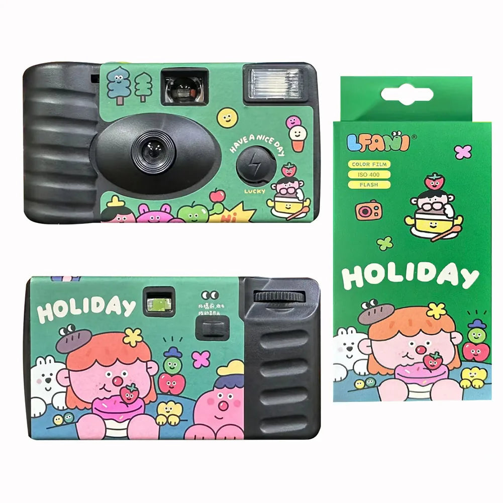35mm Disposable Film Camera Built-in Flash One Time Use Camera 27 Photos Retro Camera for Birthday Parties