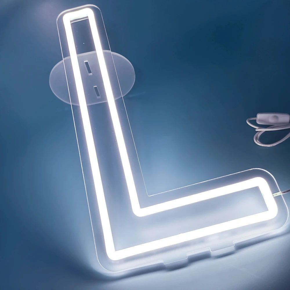 45cm High Stand-Up Neon Letter Sign USB Plug-In Night Light Sweet Alphabet for Wedding Birthday Home Bar Festival Decor