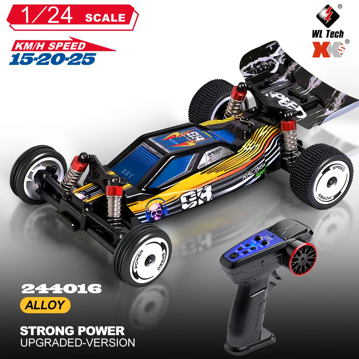 Original Wltoys 244016 RC Car 2WD Electric Racing Car With Gyroscope Full-Scale 25Km/h RC Drift Cars For Kids Adults Christmas