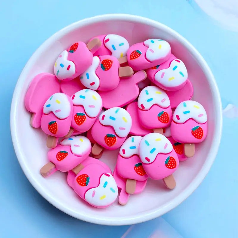 20Pcs New Cute Resin Mini Cartoon Ice Cream Series Flat back  Scrapbooking DIY Jewelry Craft Decoration Accessories