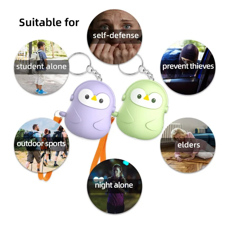 Personal Self Defense Alarm 130db Self Defense Siren Safety Alarm For Women Girl Personal Keychain Alarm With lighting