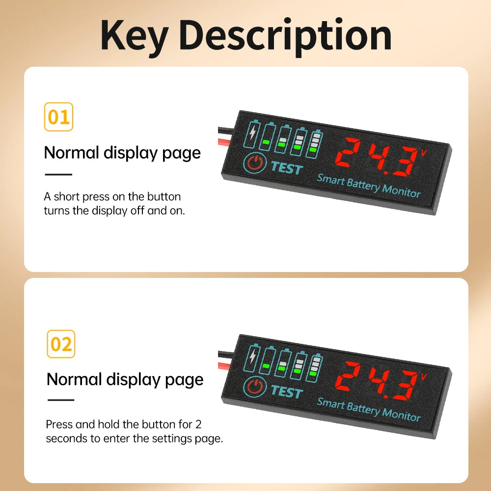 12V/24V/36V/48V Battery Charge Indicator Board 18650 Li-ion Lipo Lithium Battery Level Indicator Tester Capacity Tester Meter