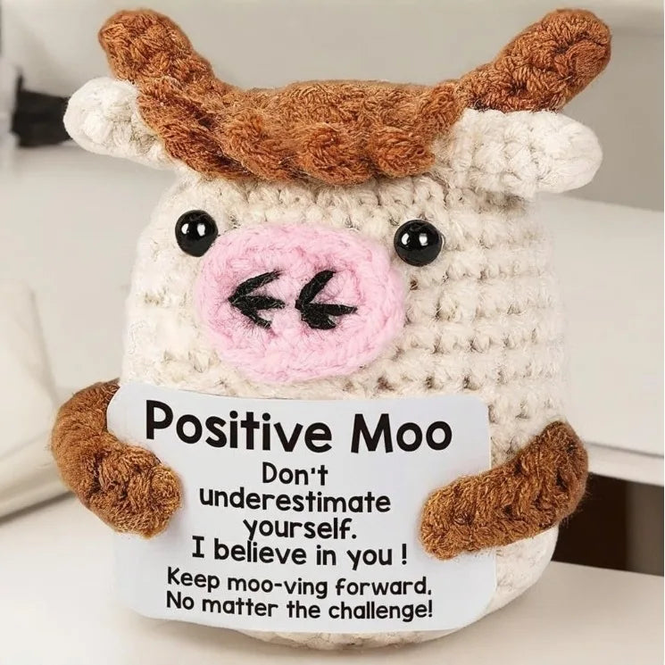 Positive Energy Pocket Hug Crochet Doll, Mini Handmade Knitted Plush Potato Turtle Vegetable Duck Funny Support Gift with Card