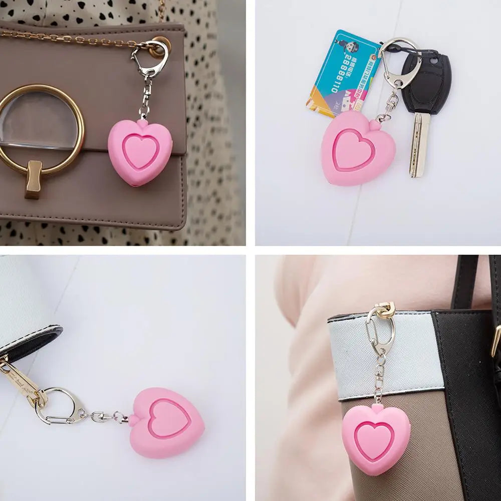 Heart-shaped Portable Emergency Girl Women Security Alarms  Self Defense Alarm Safety Loud Keychain Emergency Alarm Anti-wolf
