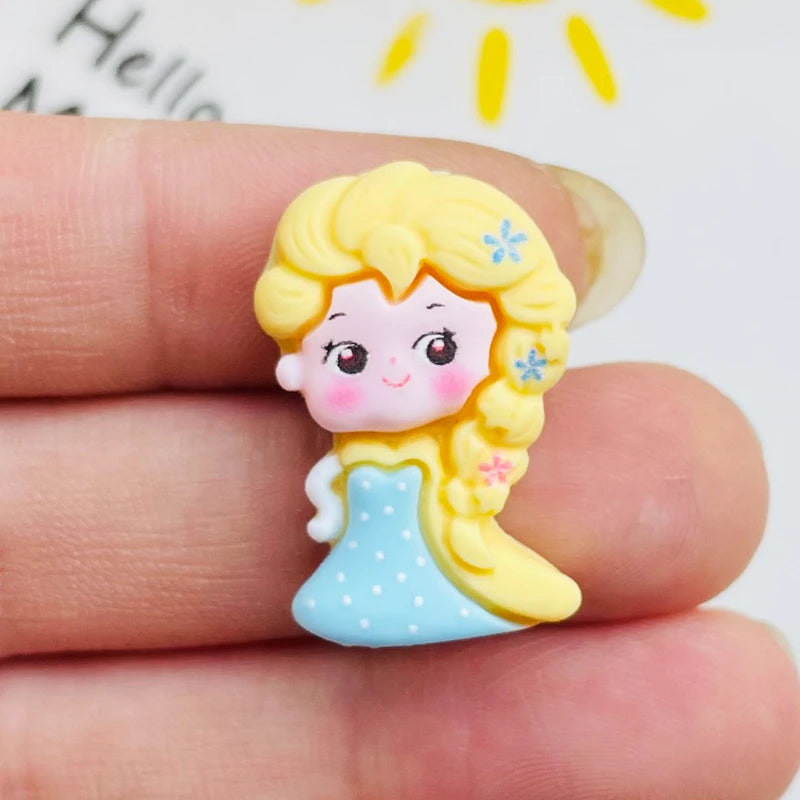 10 Pcs New Mini Kawaii Cartoon Princess Series Resin Scrapbook Diy Jewelry Hairpin Headrope Decoration parts A18