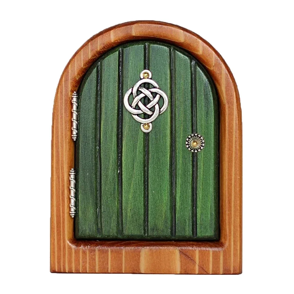 Elf Fairy Door Miniature Garden Tree Doors Miniature Yard Art Wooden Sculptures Mini Home Garden Doors Christmas Decoration