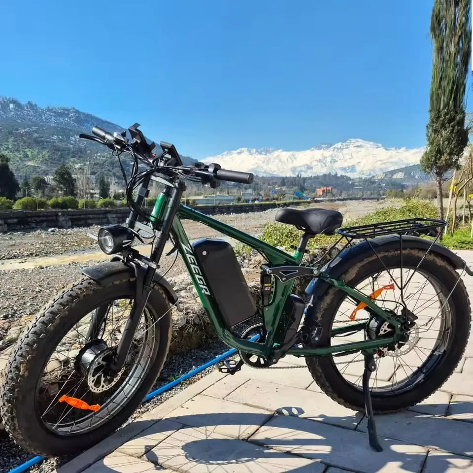 2000w Dual Motor 26" Inch Fat Tire E-bike 52v/22.4ah Lithium Battery Mountain Ebike Disc Brake Electric Bicycle Dirt Ebike