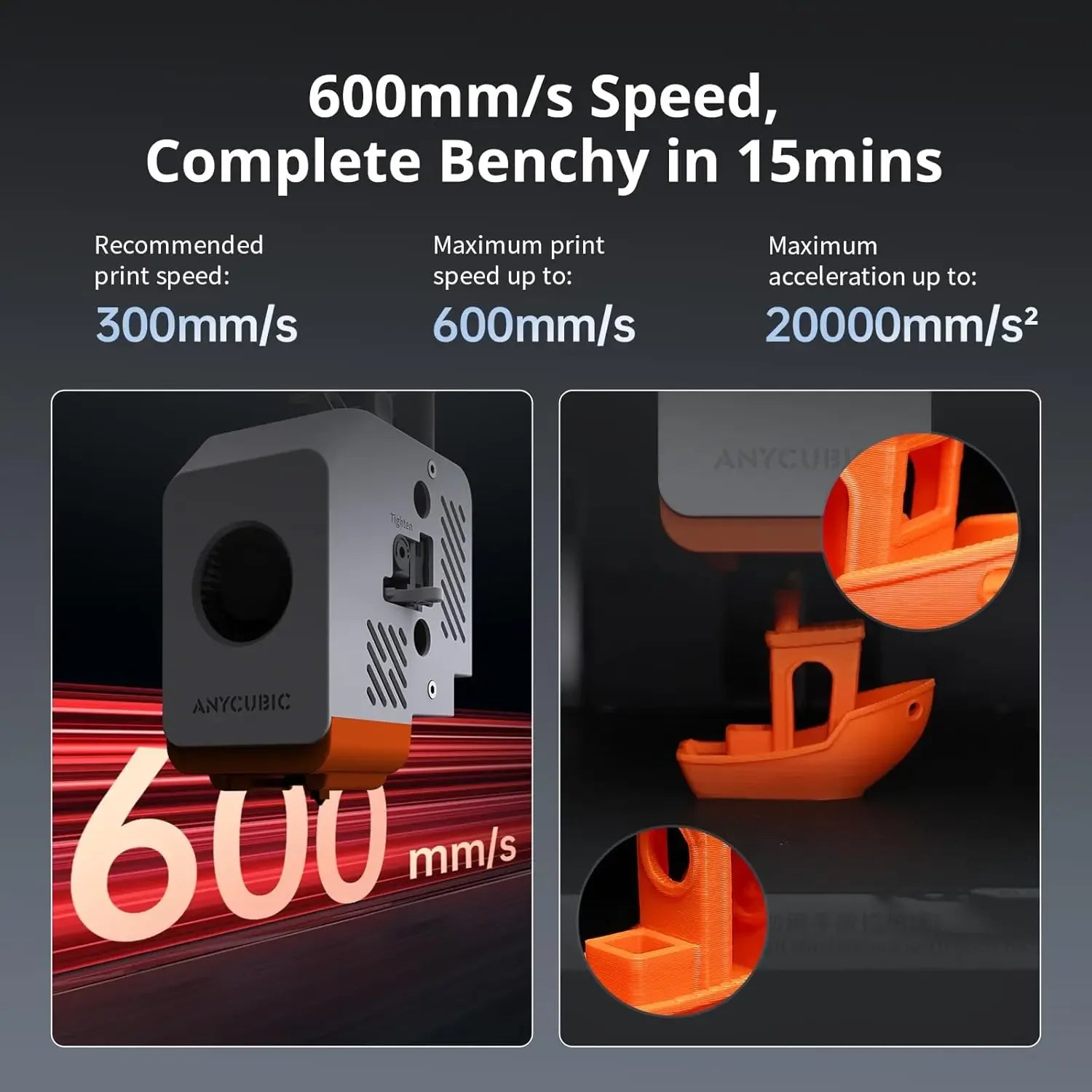 Anycubic Kobra S1 Combo Multi-Color 3D Printer High Speed Max 600mm/s High Precision Rapid Printing 250x250x250mm