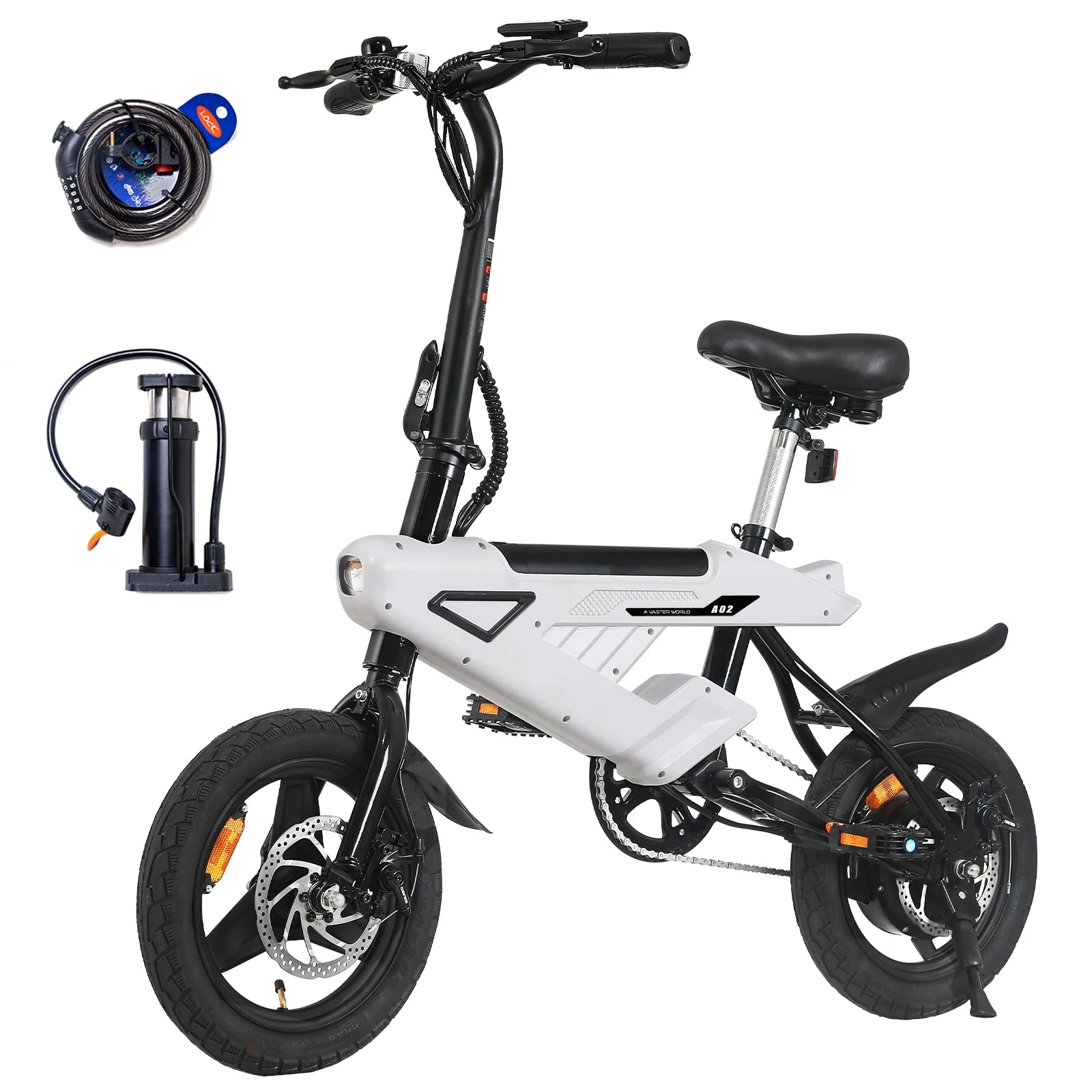 Electric Bicycle E-bike 14-inch Wheel Size With 36 V 6.4 Ah Battery, Digital LCD Display , E-Bike 250 W Motor & 25 Km/h,