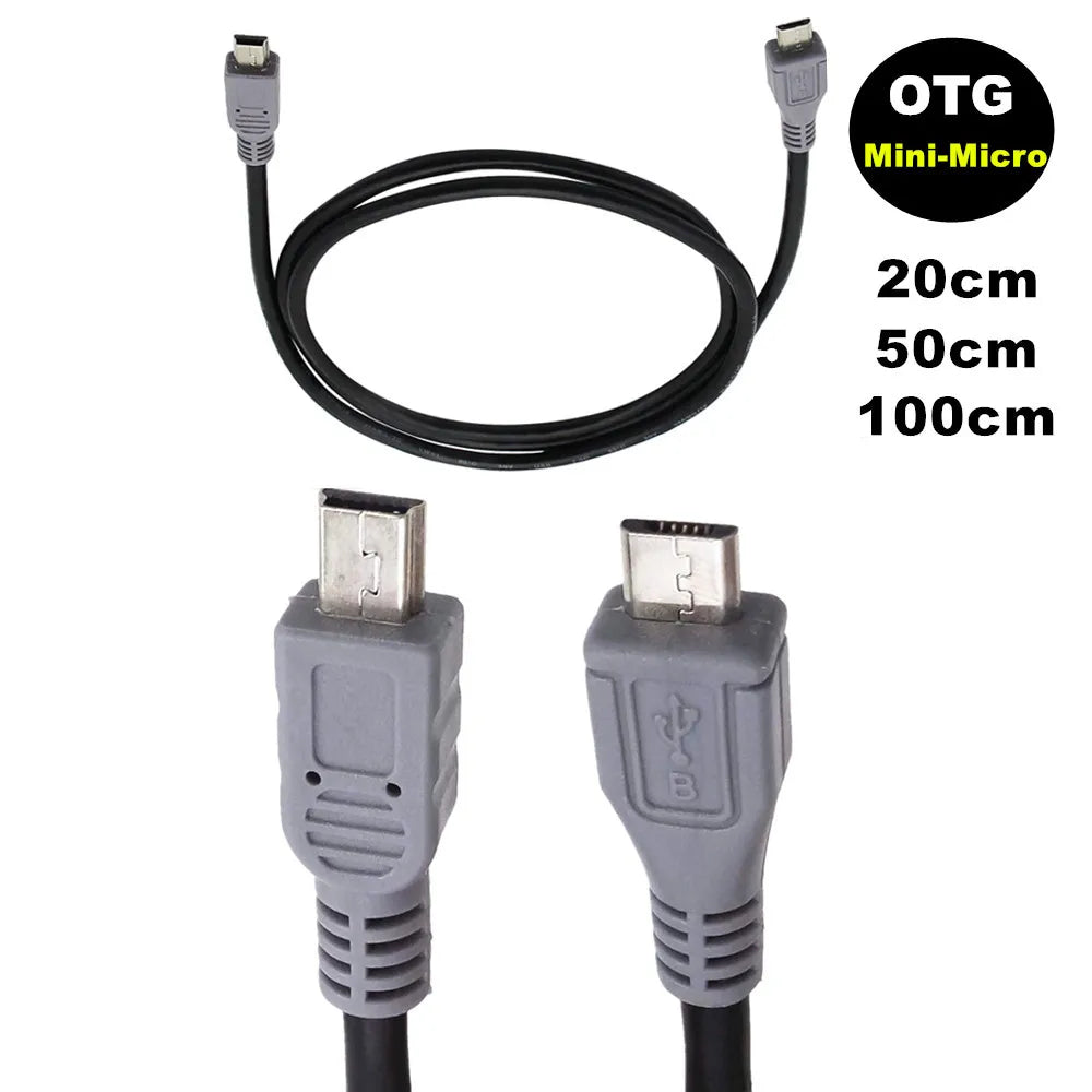 Hot sale Micro USB Male To Mini USB Male Data Adapter Converter Cable Cord Data Cable 25cm 50cm 100cm