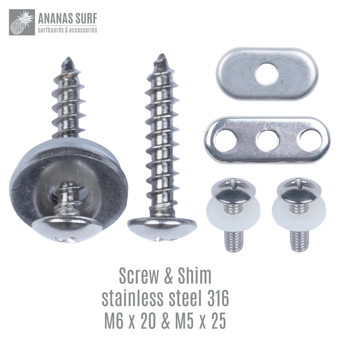 Pineapple Surf M5，M6 Hydro Foil Board Strap Screw 316 Stainless Steel Set Kite Wing Windsurf Accessories