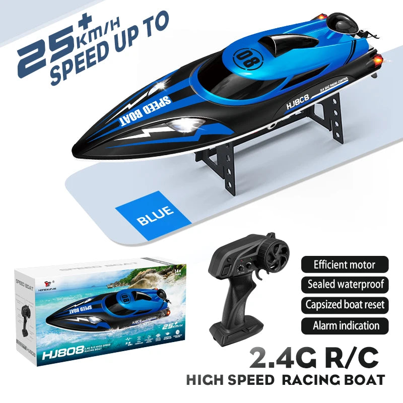 HJ808 RC Battery Boat 2.4Ghz 25km/h High-Speed ​​Remote Control Racing Ship Water Speed ​​Boat Children Model Toy