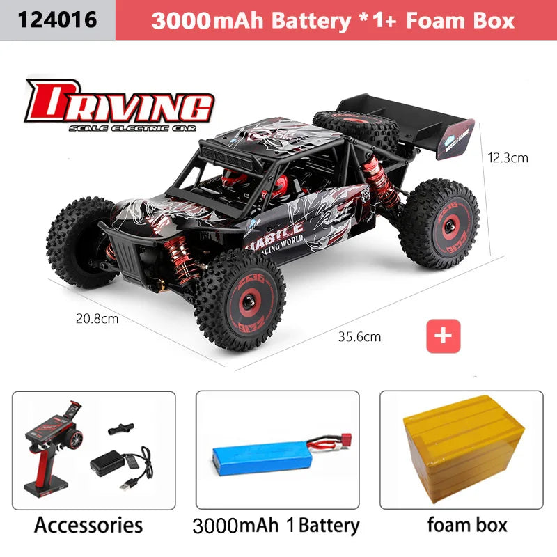 75KM/H WLtoys 124016 V8 RC Car Brushless 4WD Electric High Speed ​​Off-Road Remote Control Drift Rc Cars for Adults Toys