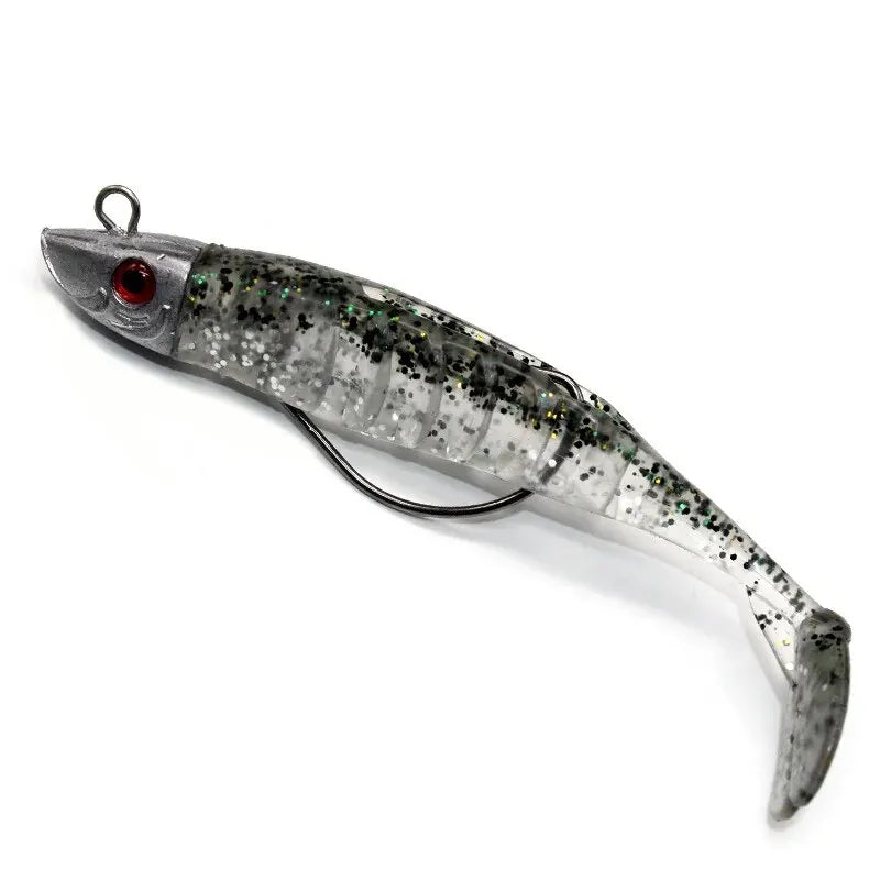BURLE 10cm 15.5g 13cm 26g T Tail Soft Lure Jig Head Soft Fishing Lure With Barbed Hook
