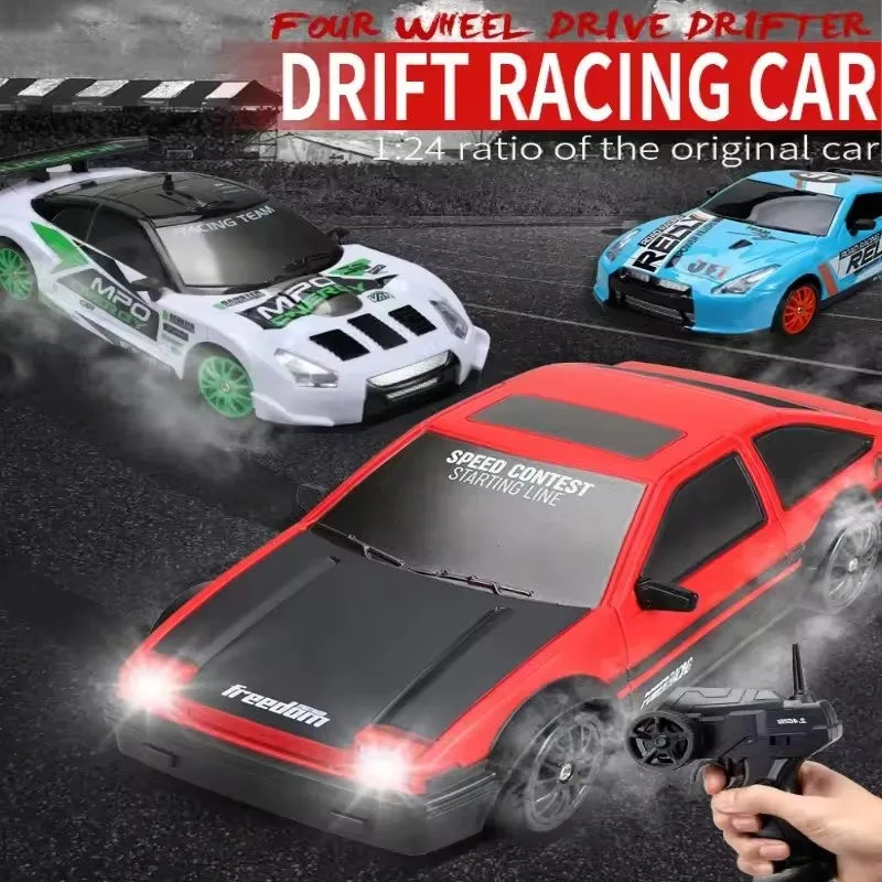 RC Drift Car With LED Light 4WD Remote Control Vehicle AE86 Professional High Speed ​​Racing Toys for Kids Children Adults Gifts
