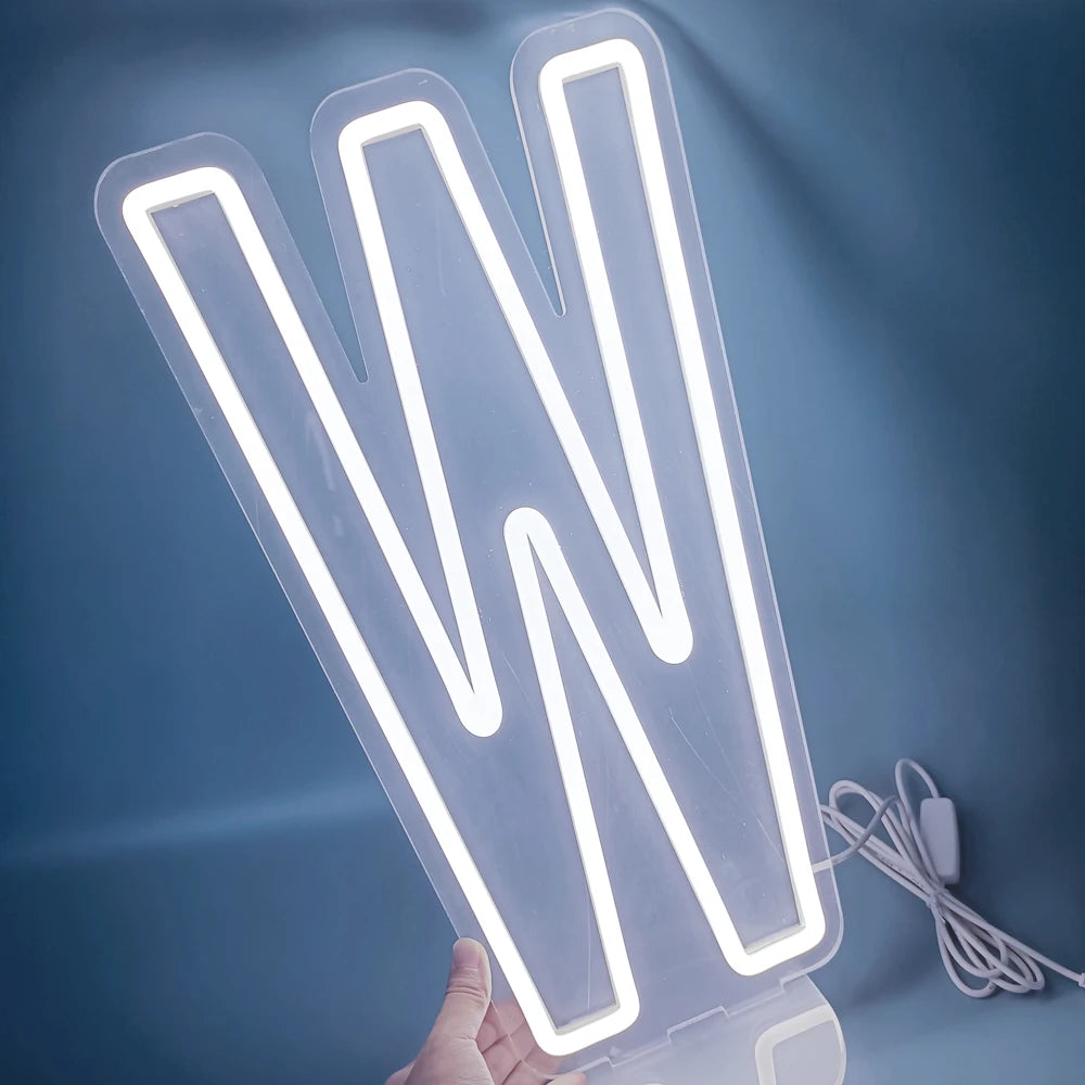 45cm High Stand-Up Neon Letter Sign USB Plug-In Night Light Sweet Alphabet for Wedding Birthday Home Bar Festival Decor