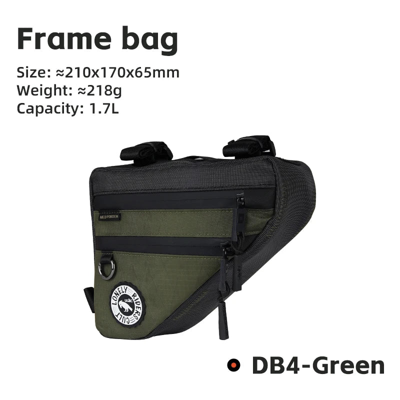 Ulac Triangle Cycling Bag Bicycle Front Saddle Tube Bag Bike Frame Pouch Bag Holder Outdoor MTB Mountain Bag Waterproof Fabric
