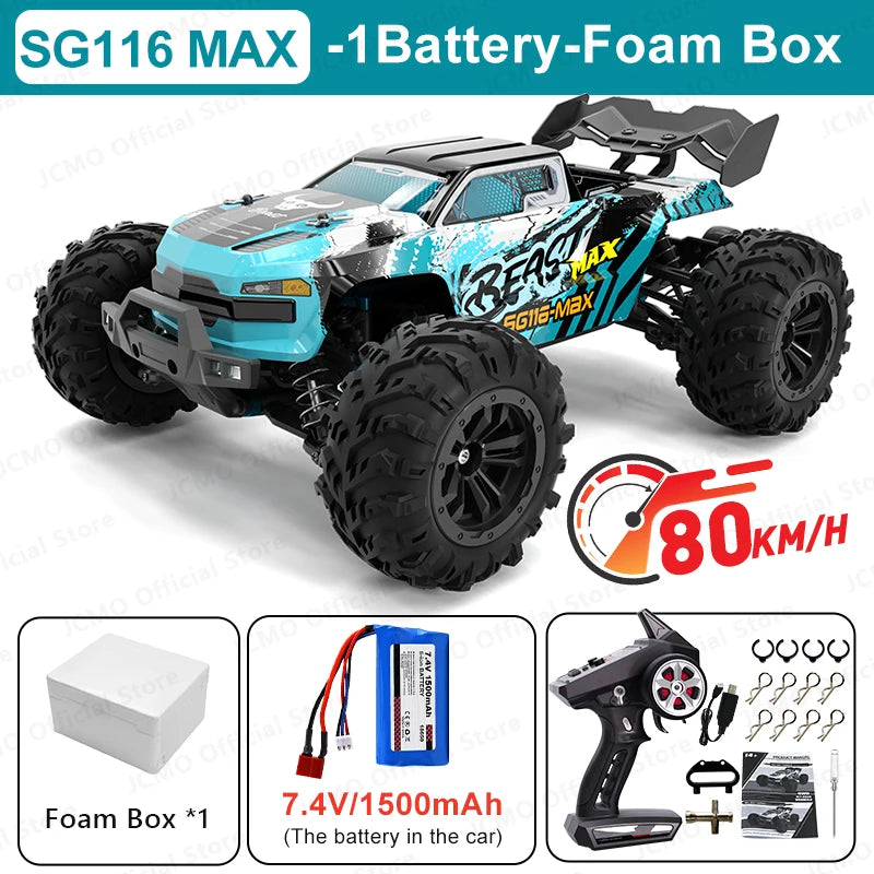 SG116MAX 80KM/H High Speed ​​RC Car Brushless 4WD Off-Road Drift Remote Control Car 1:16 Professional Racing Cars SG116PRO 40KM/H