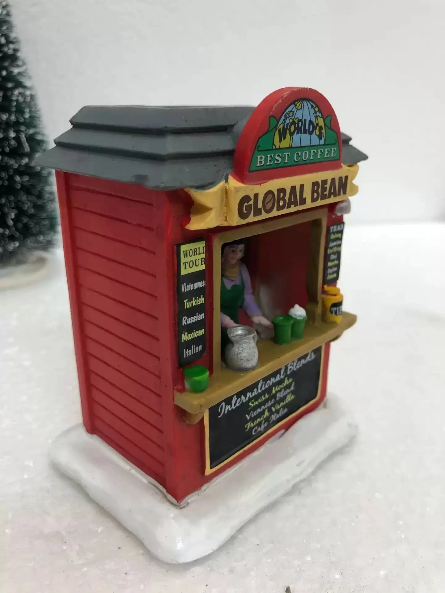 Lemax Resin Handicrafts Home Fun Ornaments "Coffee Shop" Sand Table Scene Figurines Desktop Decor Home Room Ornament Gifts