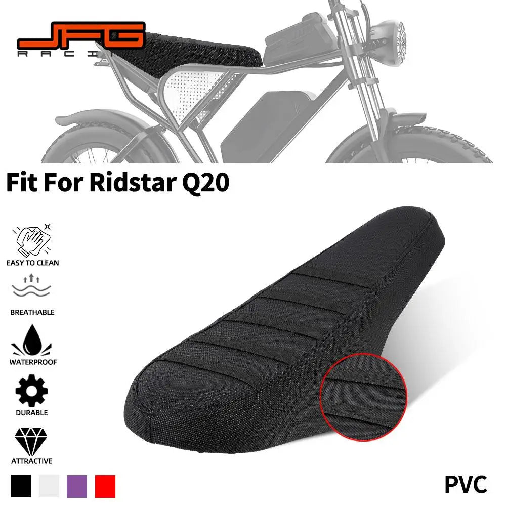 Motorcycle Seat Cover Waterproof Non-slip Particles Design PVC For Ridstar Q20 Electric Bike E-bike Scooter Bicycle Accessories