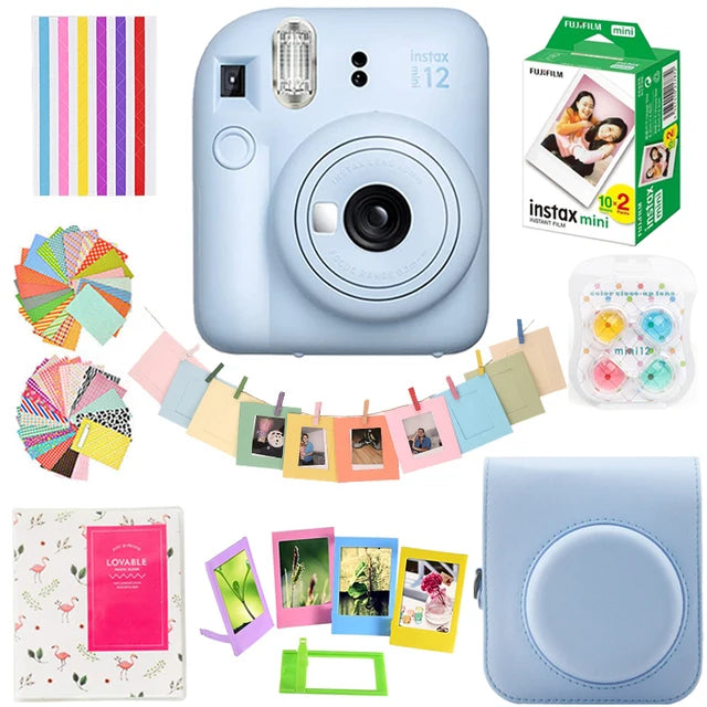 Original Fujifilm Instax Mini12 Camera + 20 Sheets Instax Mini Film+ Album +Case Bag+ 10 in 1 Kits For Girl New Year's Day Gifts