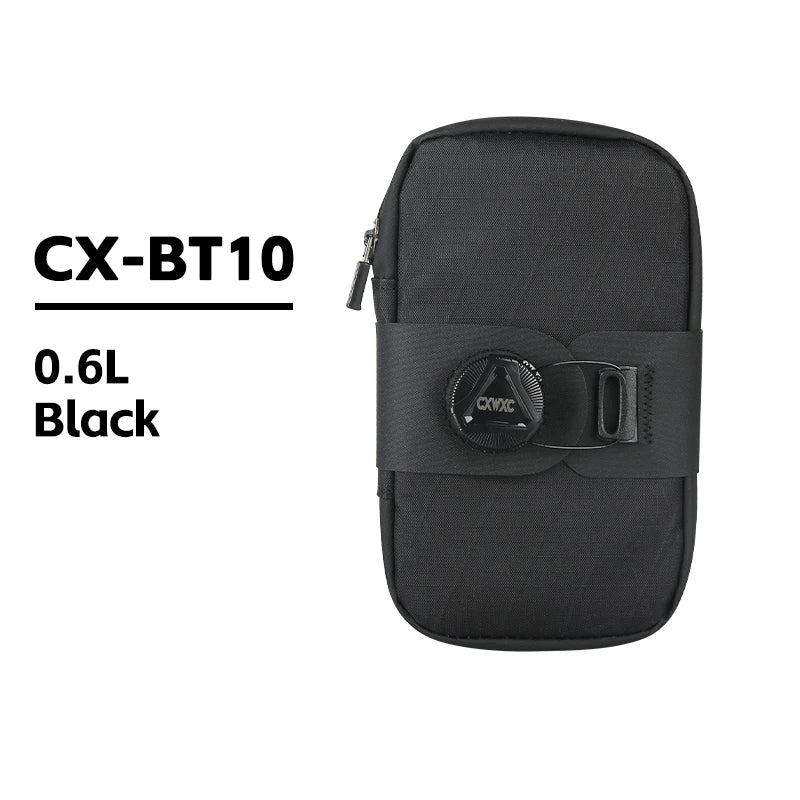 CXWXC Mini Bicycle Saddle Bag 0.6L Lightweight Small MTB Road Bike Tail Bag Portable Multi function boa Lockable Cycling Bag