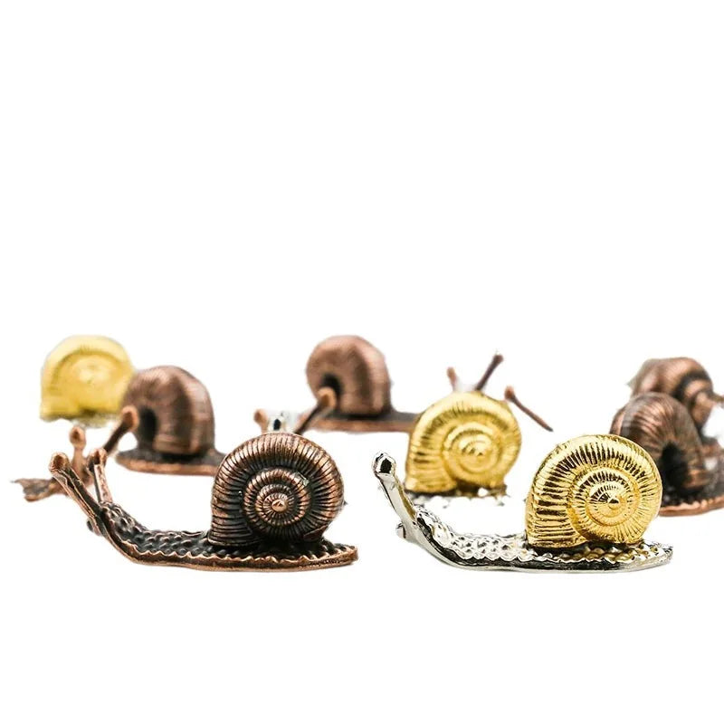 Creative Alloy Snail Small Ornaments Small Turtle Cute Vivid Little Animal Home Decoration Bonsai with Incense Crafts Figurines