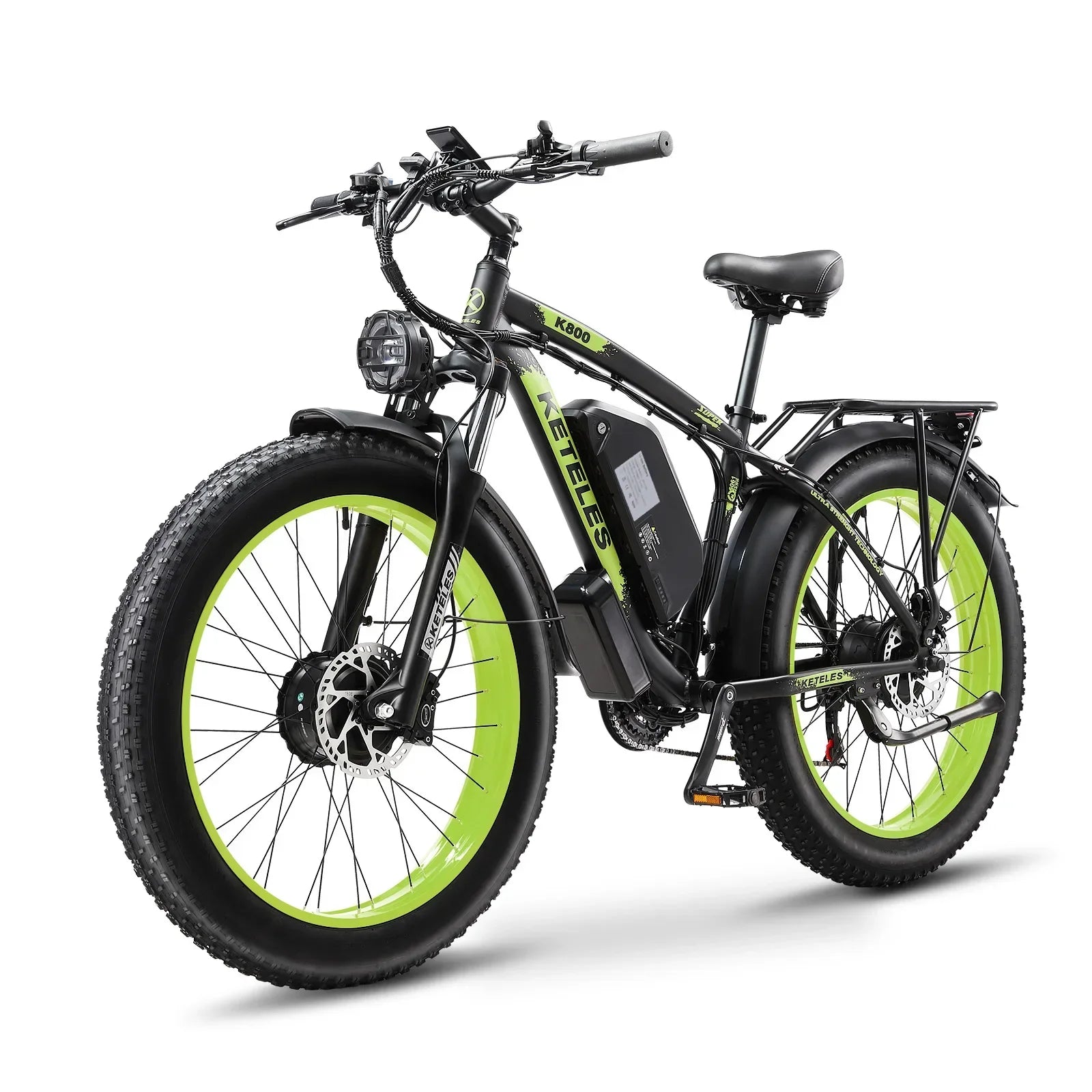 KETELES K800 Electric Bike 2000W Powerful Dual Motor 48V 23AH Battery 26*4.0 Fat Tire Bicycle Hydraulic Brake Mountain Ebike