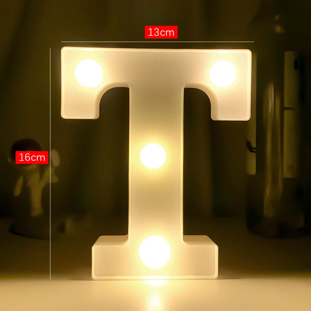 Creative Luminous Digital Number Letter Light AAA Battery Powered Lamp Night Light for Christmas Wedding Birthday Party Decor