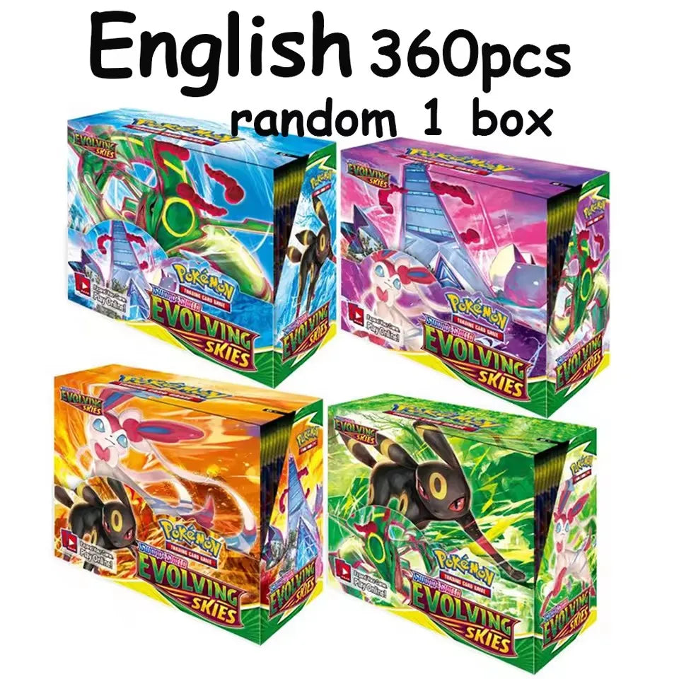 NEW 360PCS Pokemon Card White Flare Black Bolt Prismatic SPARKS Scarlet Violet 151 English Booster Battle Transaction Gift