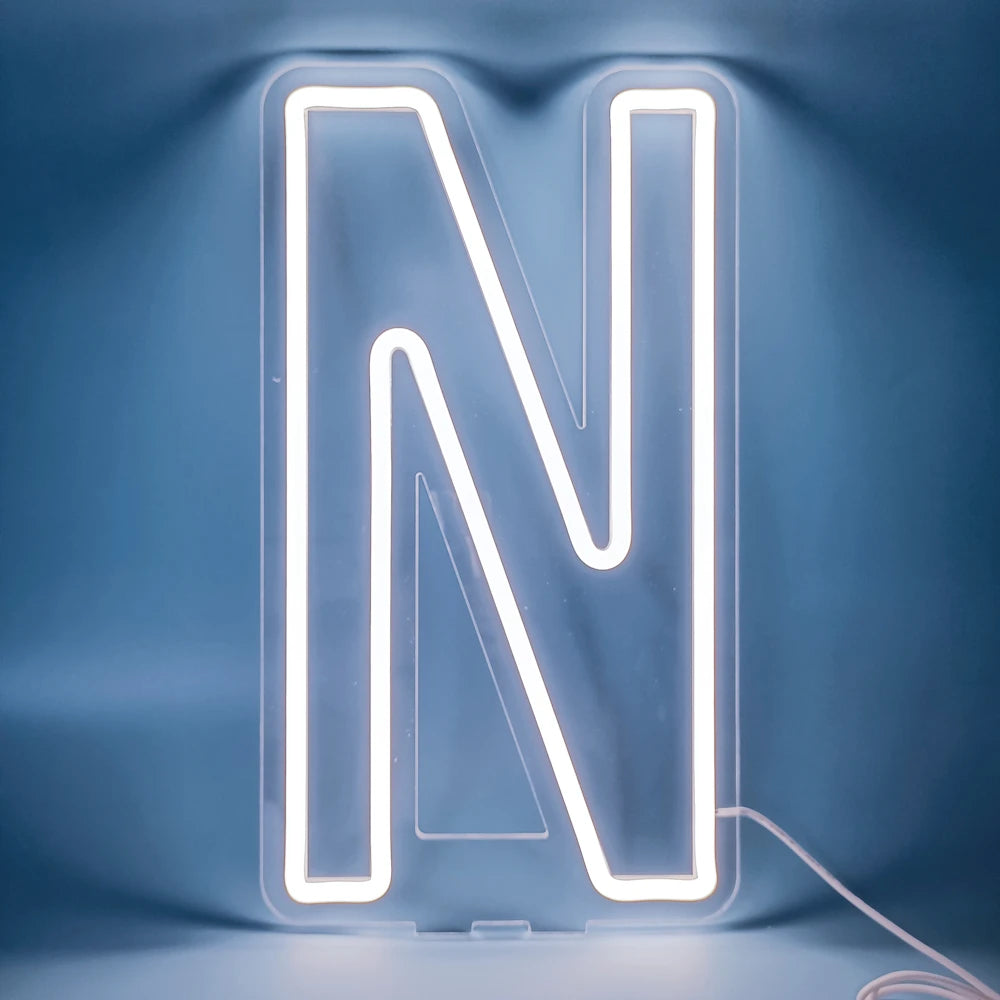 45cm High Stand-Up Neon Letter Sign USB Plug-In Night Light Sweet Alphabet for Wedding Birthday Home Bar Festival Decor