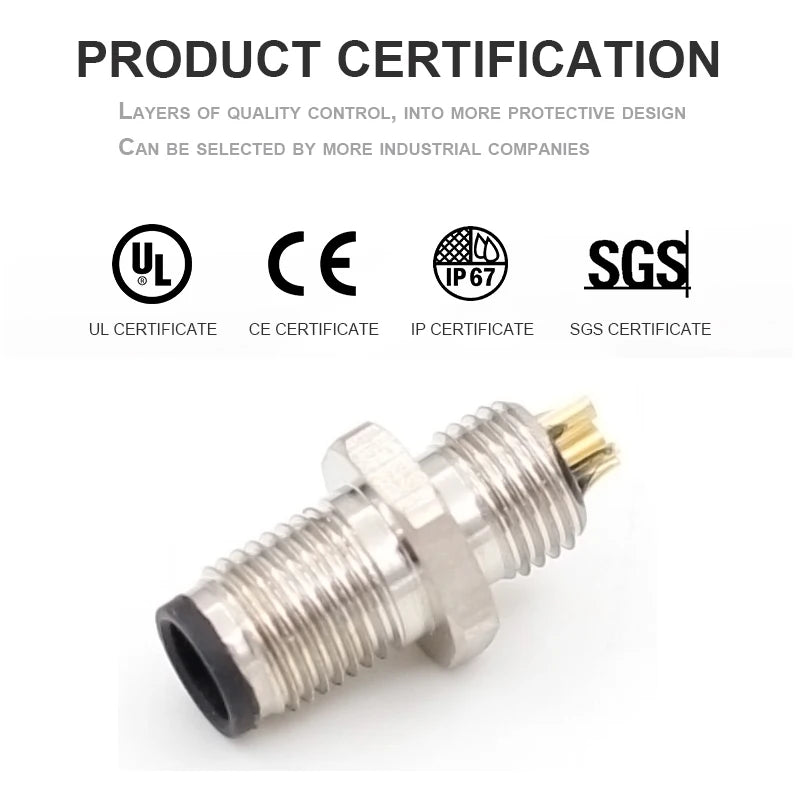 Hot sales M5 Circular Connectors Male Female M5 Device Connector 3 4 Pins Front Mount Rear Fastened Socket With Cable
